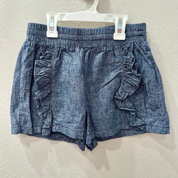 Tea Collection Denim Rumba Ruffle Shorts - Picture 1 of 7